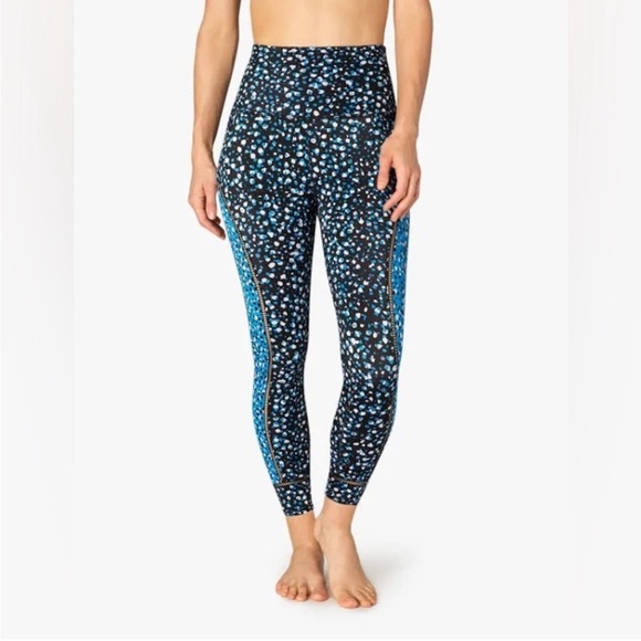 Beyond Yoga Droplets Midi Leggings Black Blue S - Picture 2 of 11